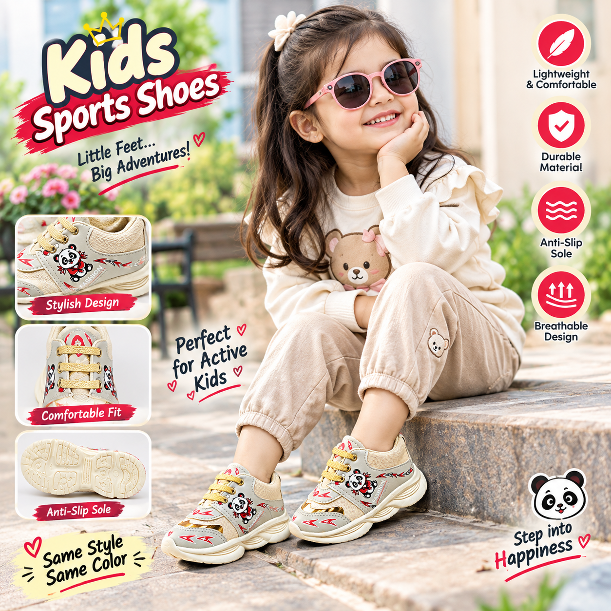 Kids Fashion Sneakers – Stylish Casual Sports Shoes Children's Sneaker Sport Shoes Summer Lightweight Size 21-28 JOJO Shoes