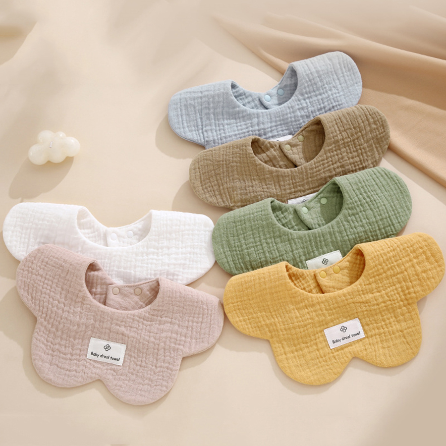 1pcs Cotton Soft Baby Bibs Solid Color Infant Bib Newborn Burp Cloths Bandana Scarf for Kids Boy Girls Feeding Saliva Towel