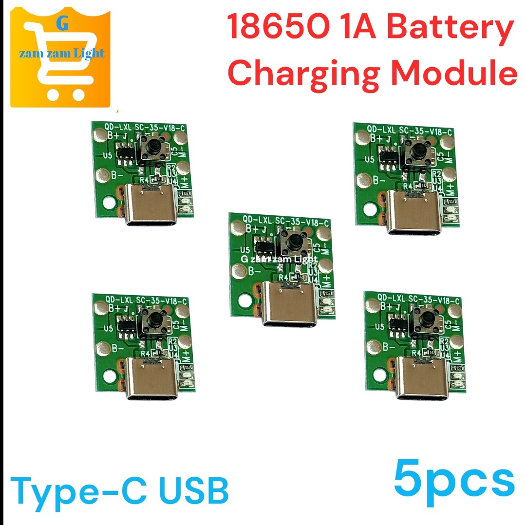 5PCS 5V Type-C/Micro USB 1A 18650 Lithium Battery Charging Board Charger Module
