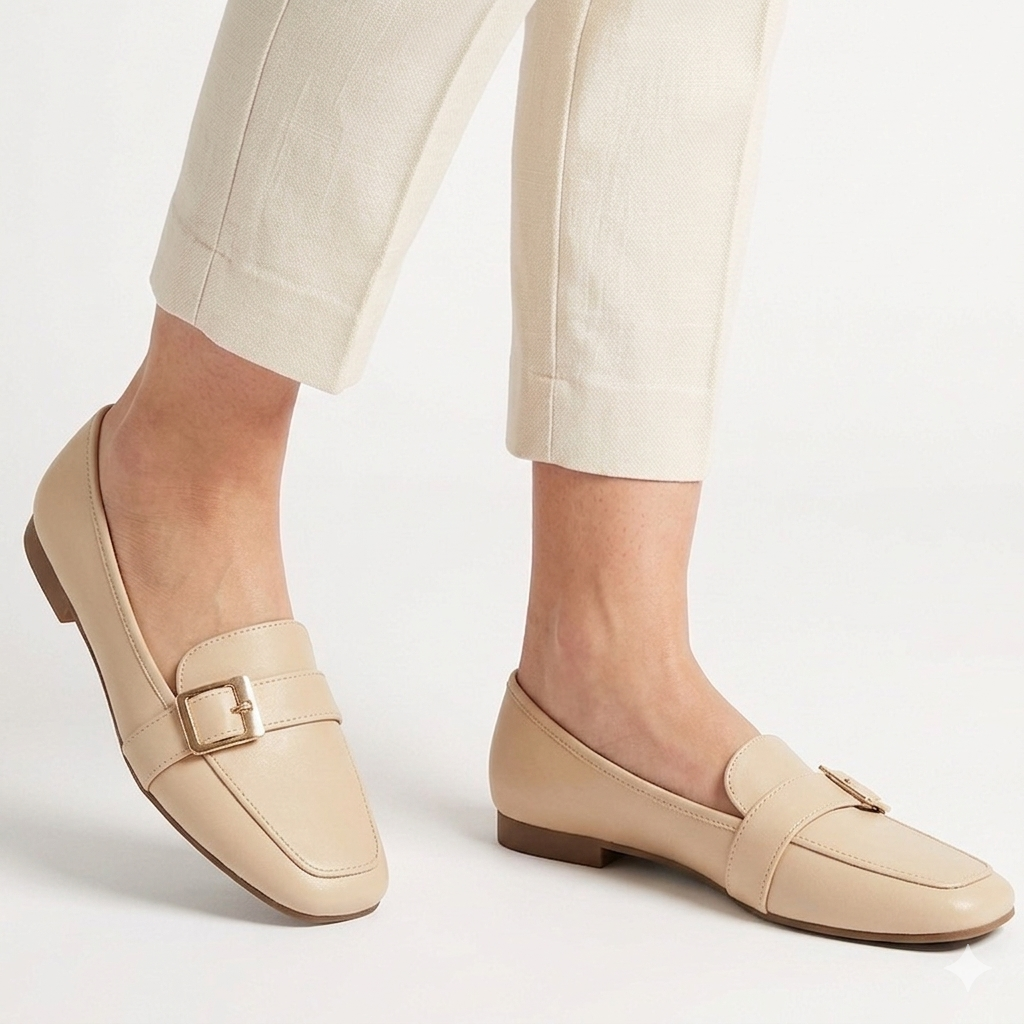 Women Loafers And Moccasion Premium Quality Shoes with Single Buckle