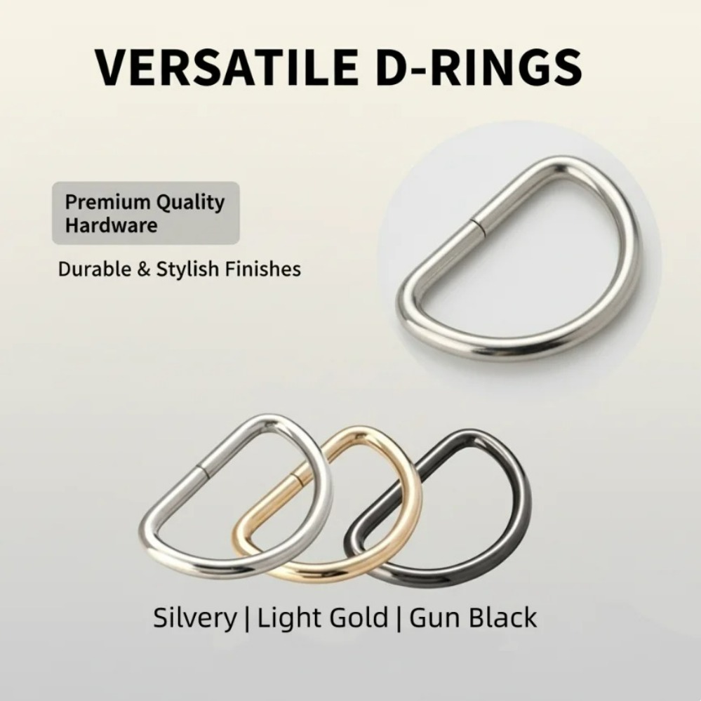 5pcs Metal D Ring Buckle for Webbing Backpack Bag Parts Leather Craft Strap Belt Purse Pet Collar Clasp High Quality Metal