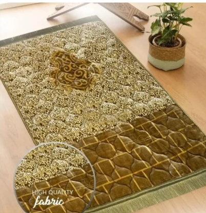 Prayer Mats Premium Orthopedic Foam Quilted Velvet Prayer Rug | Anti Slip Quilted Janamaz, Printed Jaye Namaz
