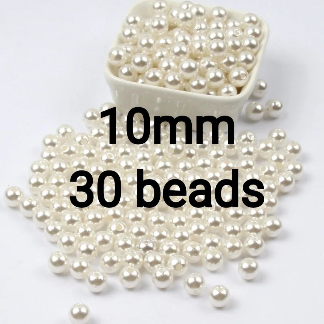 White beige pearl beads for jewelry making DIY accessories 4mm/ 6mm/ 8mm/ 10mm