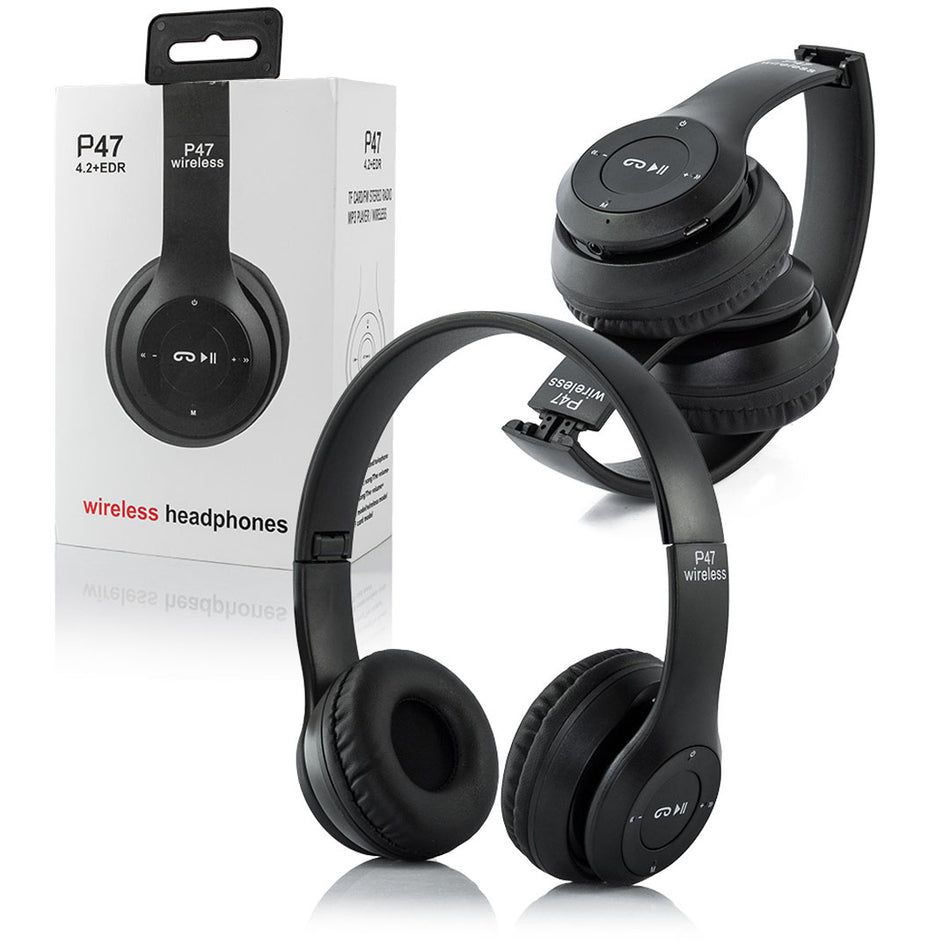 Wireless Headphones | P47 bluetooth Wireless Headphones | Head phones Foldable Headset Support FM Radio TF for PC | TV | Tablets and Smart Phones