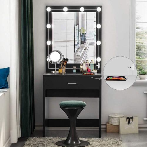 Hollywood Style Led Vanity Mirror Lights Kit - Vanity Lights Have 10 Dimmable Light Bulbs for Makeup Dressing Table and Power Supply Plug in Lighting Fixture Strip, White (No Mirror Included)