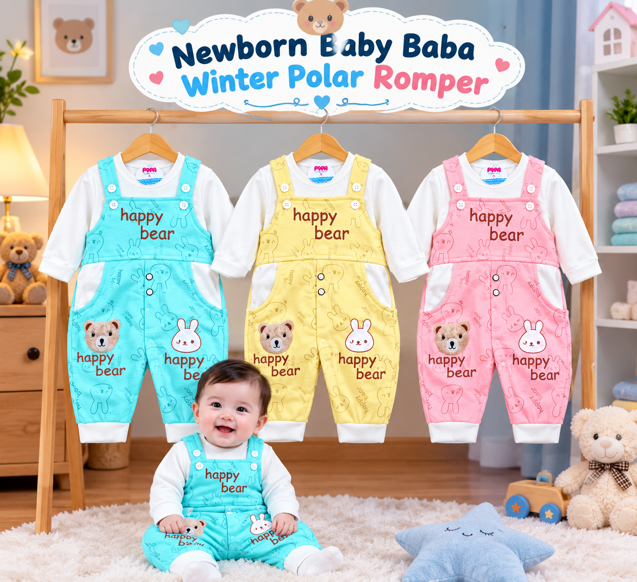 newborn baby winter Kotrai Fleece Polar romper suit / newborn baby romper Soft & Warm suit 0 to 3 month