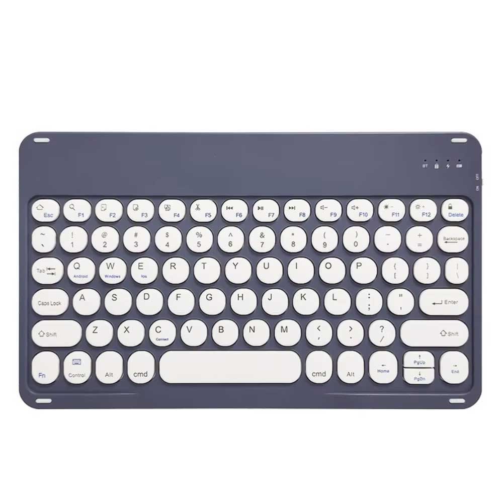 Multilingual Bluetooth Round Keycap Keyboard for iPad Air Pro Wireless Rechargeable Keyboard for Phone Tablet Laptop Universal