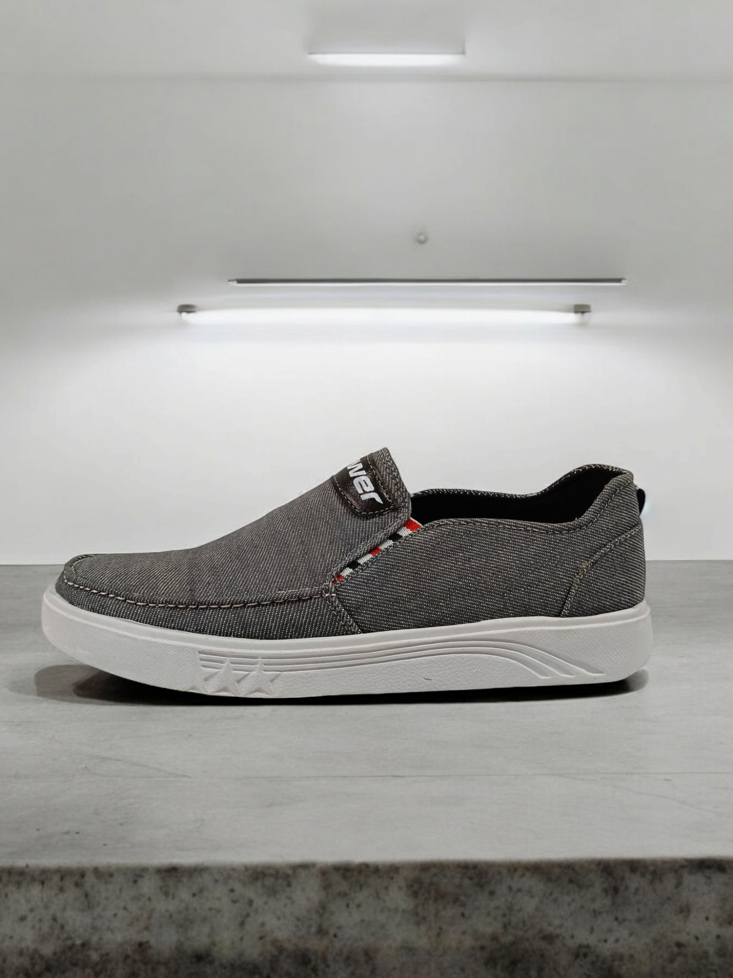 New Men's Denim Canvas Slip-On Sneakers - Comfortable Soft Sole Casual Shoes for Boys & Men