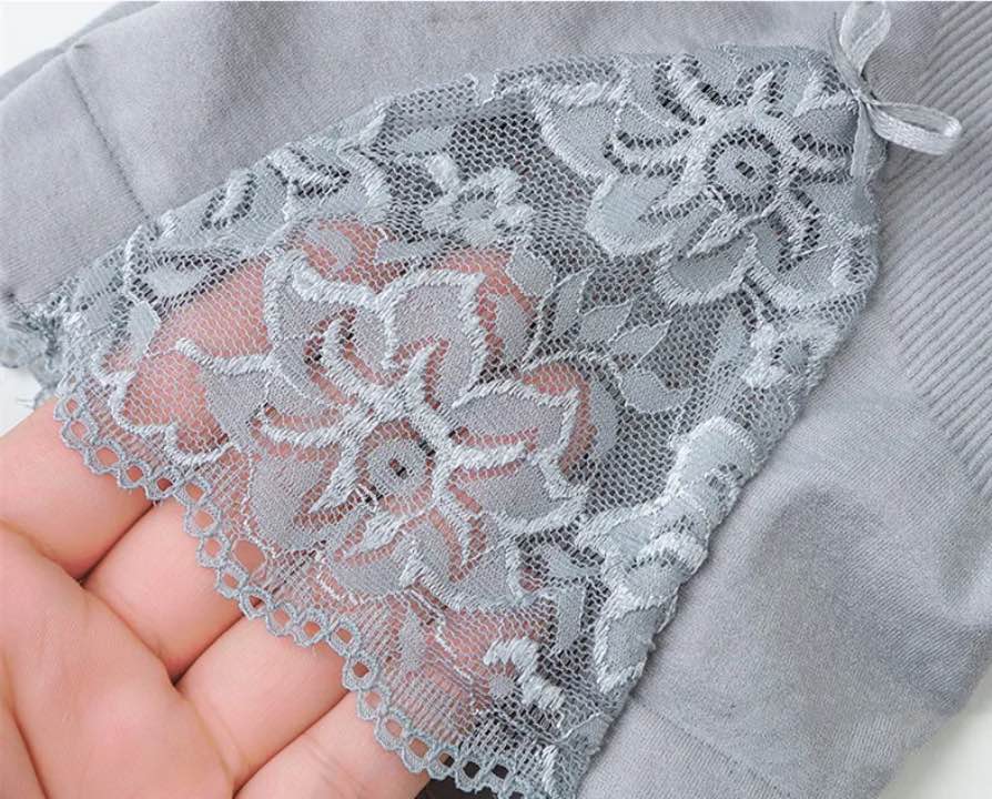 Women Bridal Side Lace Boxer Shorts Panty | Luxury Soft Net Lingerie | Mid Waist Anti-Chafing Safety Shorts | Stretchable Breathable Innerwear | Free Size (40–80 KG)