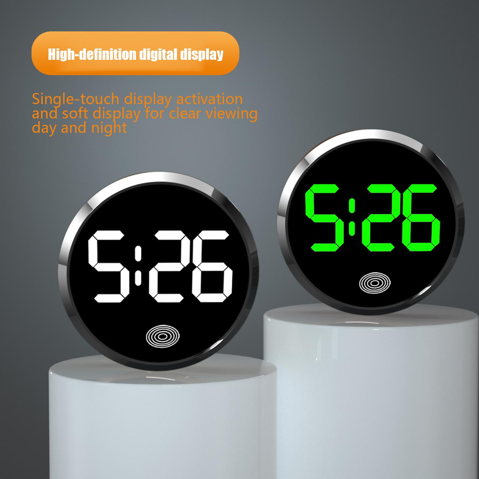 LED Car Clock Touch-Control Digital Small Clock LED Display Light Watch for Fridge RV Classroom Travel Vehicle Dashboard