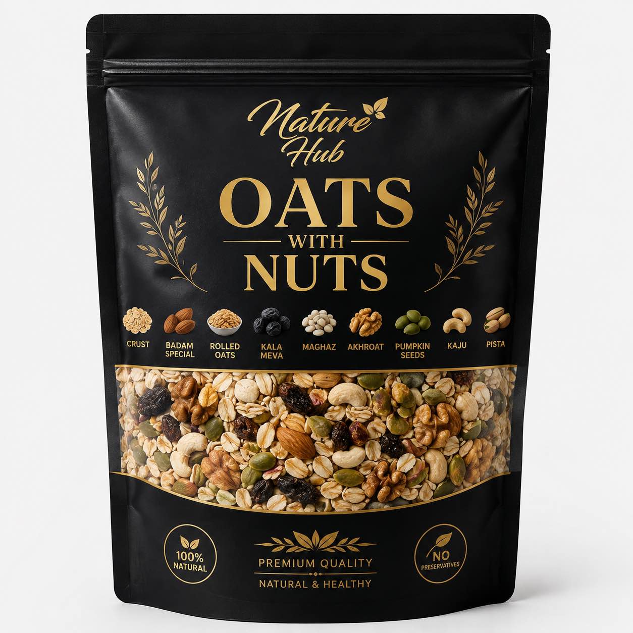 Premium Oats with Mixed Nuts | Healthy Breakfast | High Fiber | Protein Rich | 250g