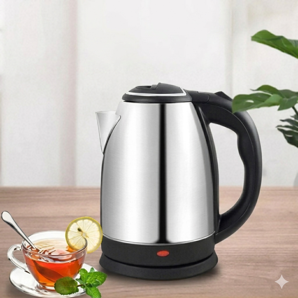 Electric Kettle stainless steel body 2.0 Ltr - 1500 Watts automatic instant heating water boiler high quality kettle for tea - for Daily Kitchen Use Essential Kitchen Appliance