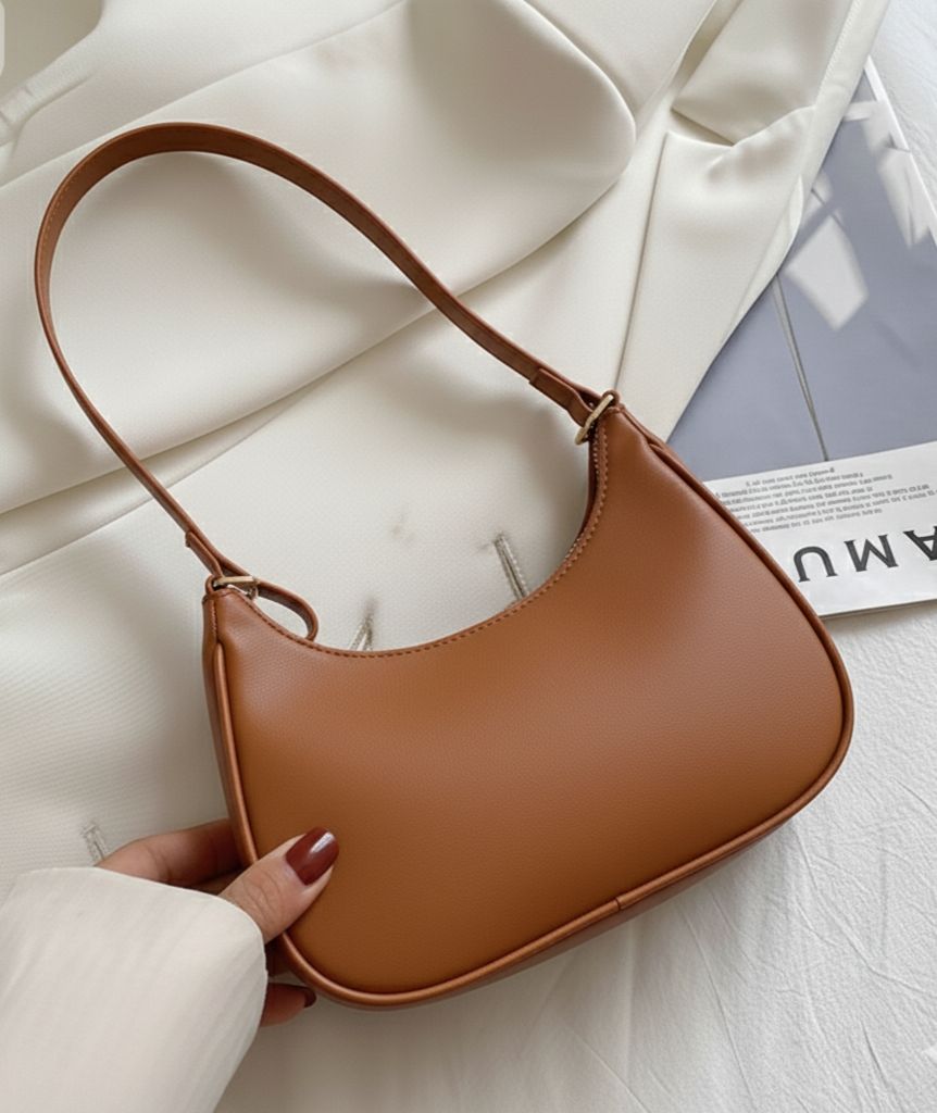 Korean Style Solid Multicolor Color Shoulder Bag for Women | Elegant Underarm Hobo Clutch | Casual Trendy Crescent Purse For Women