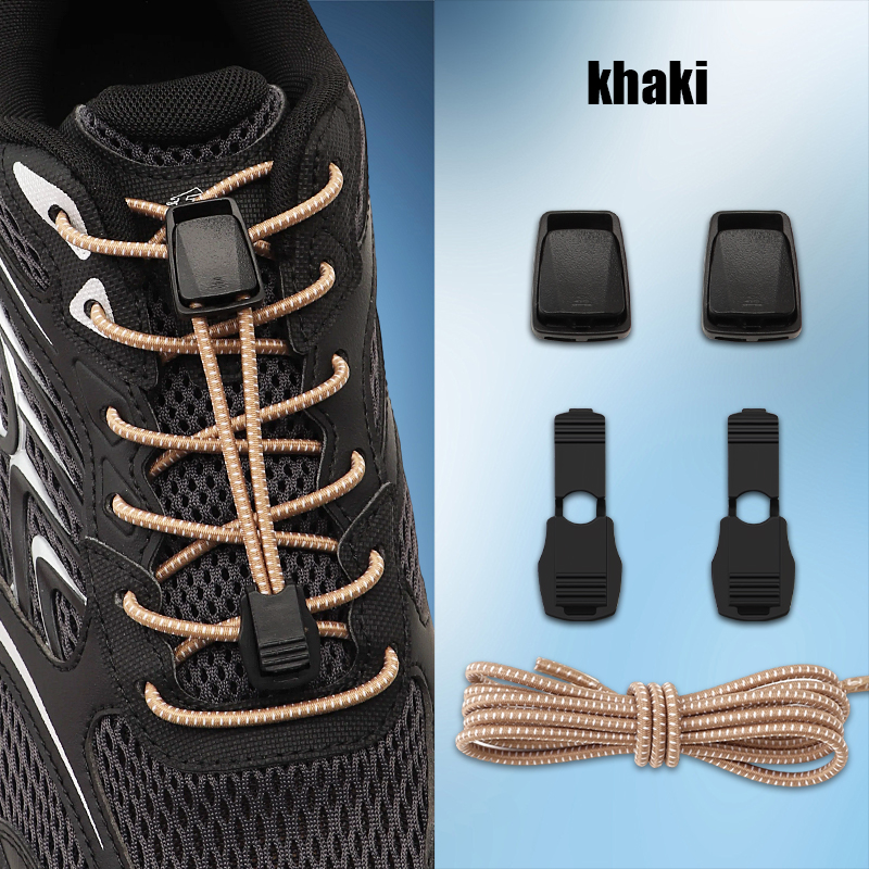 Elastic No Tie Shoelaces with Lock Buckle Stretch Quick Lace System for Sneakers Running Sports Shoes Adults Kids