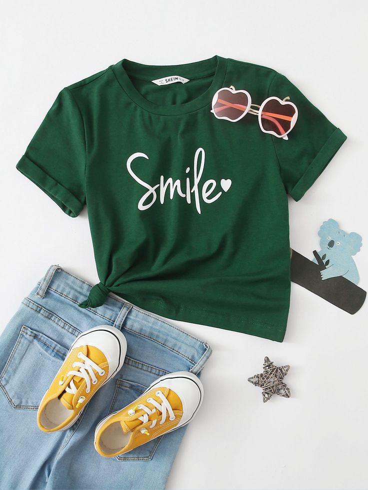 green smile shirt