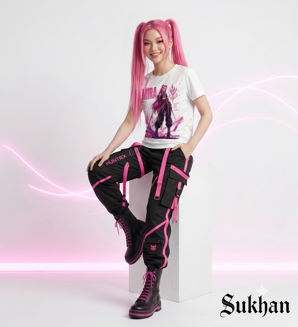 Huntrix MIRA Anime T-shirt | Pink Cyberpunk Graphic T-shirt | Unisex Kpop Shirt