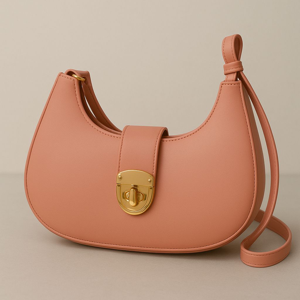 Women’s Hobo Handbag – Stylish Faux Leather Shoulder Bag with Gold Turn-Lock & Large Capacity