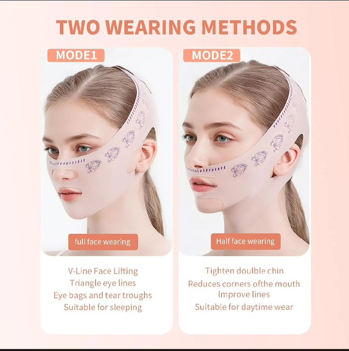 Women Facial Support Band – Adjustable Chin & Cheek Face Lift Strap V Line Beauty Belt