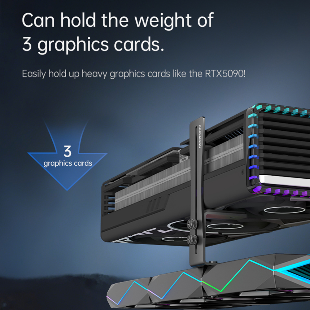 Computer Graphics Card Holder Chassis Fan Support Aluminum GPU Fixed Bracket Wear Resist Adjustable Graphics Card Support