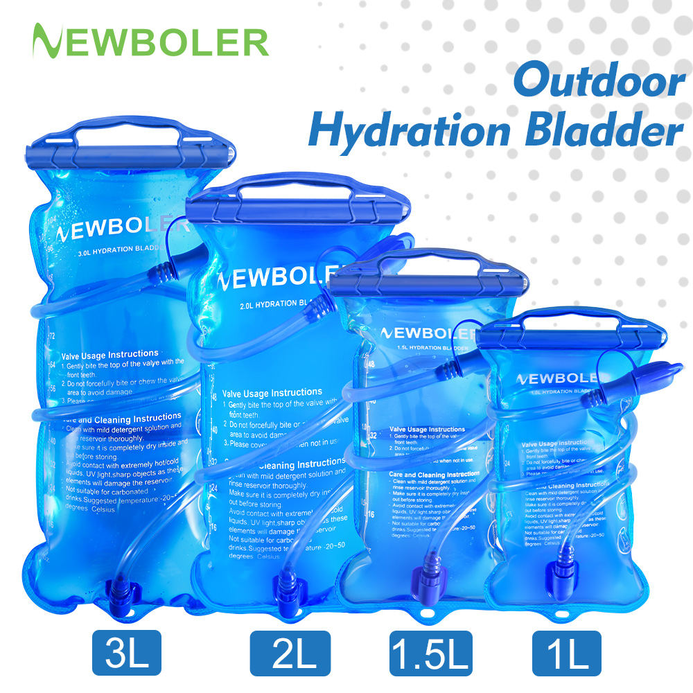 NEWBOLER 1L 1.5L 2L 3L Outdoor Sport Camping Water Bladder Running Sport Bike Soft Water Bottle Folding Soft Flask Water Bag