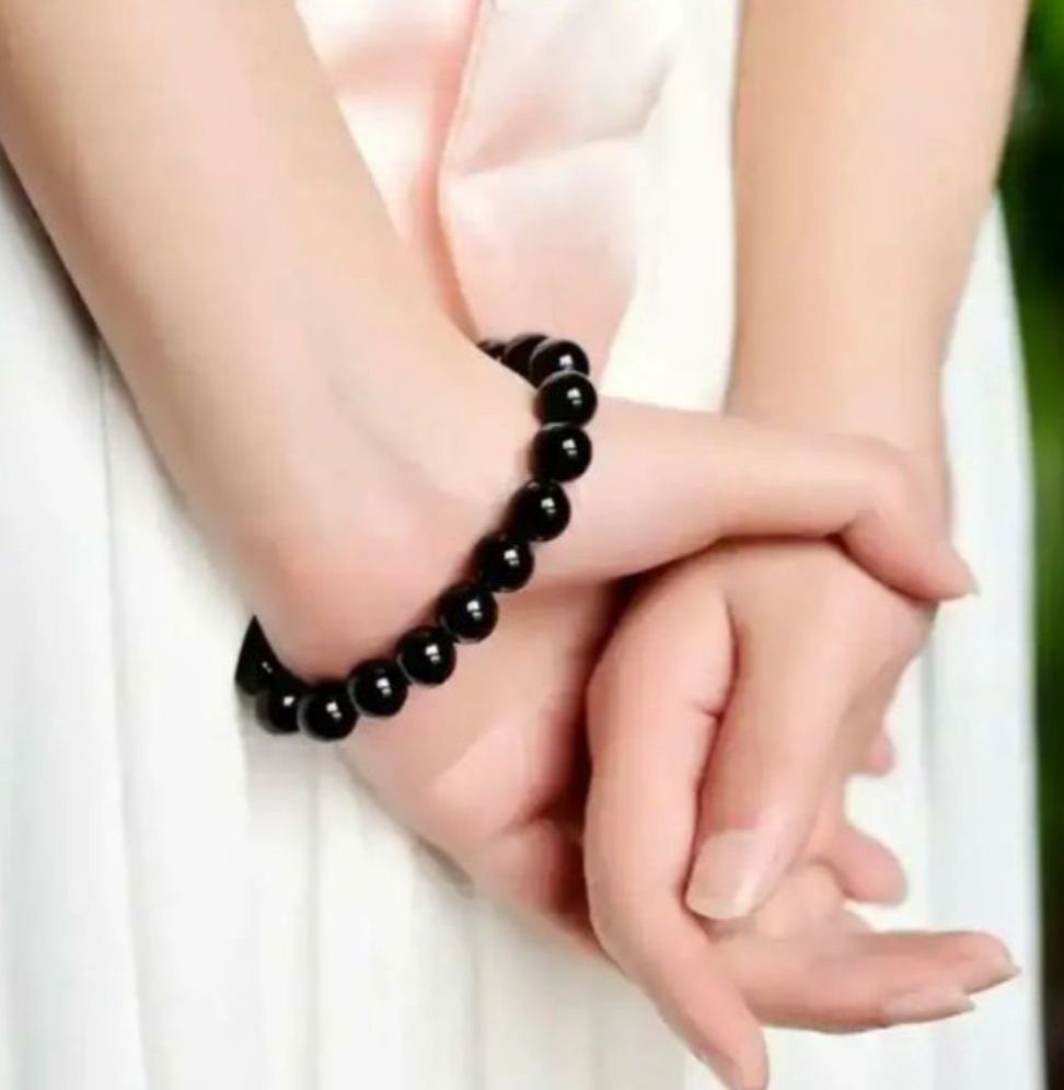 3PS/HOT SELLING  JEWELRY DEAL FOR MEN /WOMEN -TOP FASHION HIGH QUALITY SIX SIDED NATURAL BLACK PERSIAN STON PANDANT/ LOKCKET +STAINLESS STEEL BLACK TITANIUM HEART BEAT RING+ NATURAL BLACK BEADS BRACLET FOR BOYS AND GIRLS -FASION JEWELRY FOR UNISEX