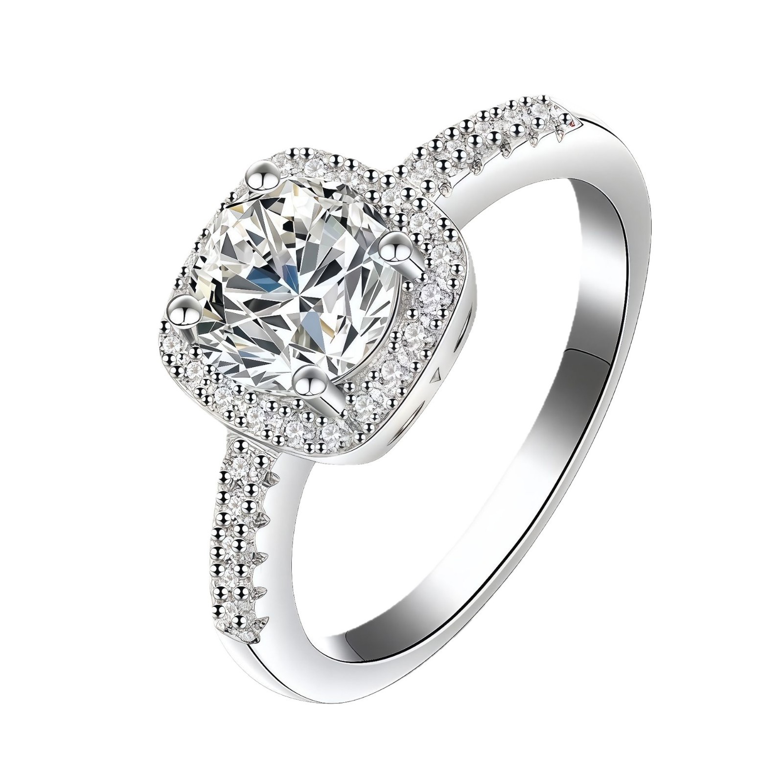 925 Sterling Silver Zircon Adjustable Engagement Rings For Women Wedding Elegant Jewelry Ladies Accessories  R390