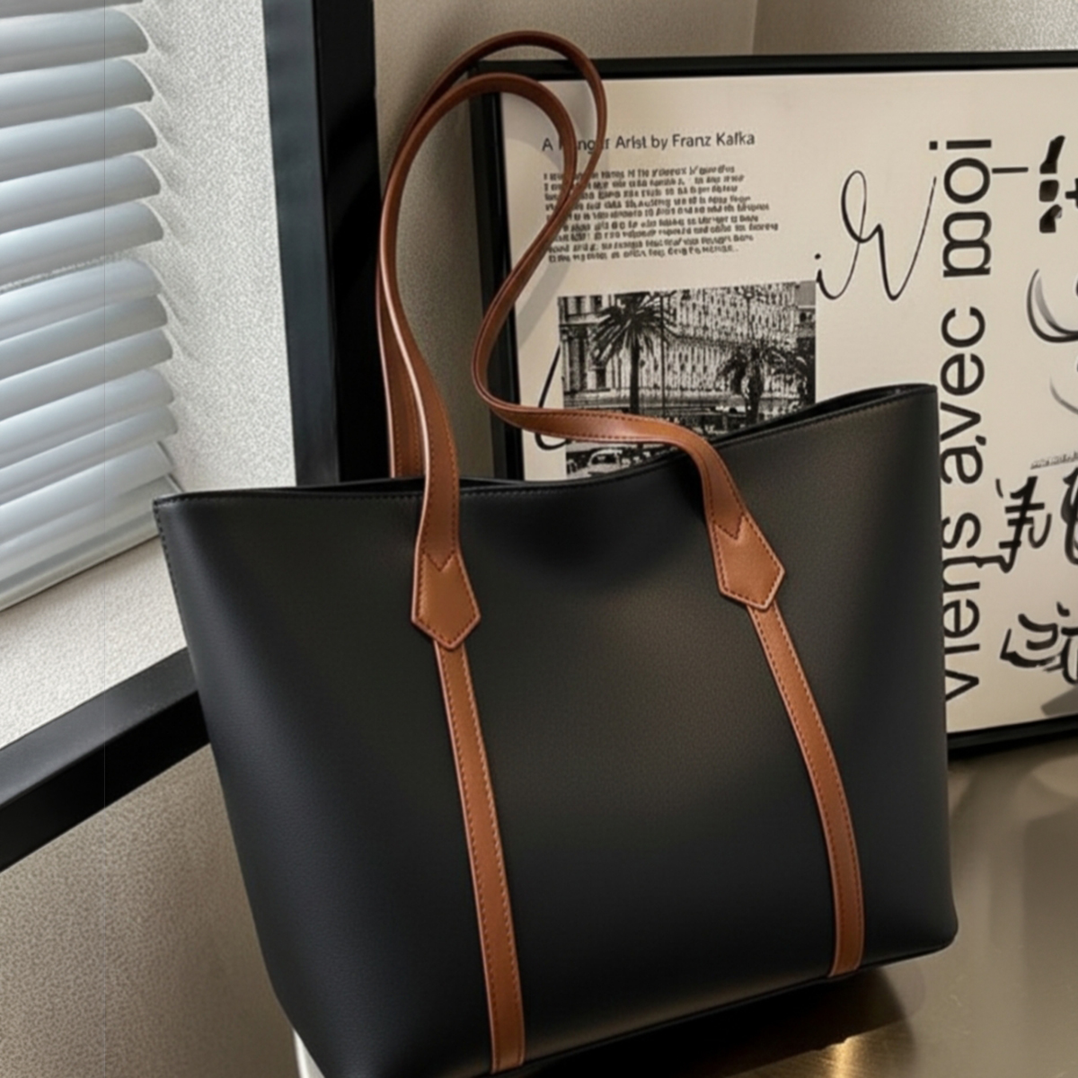 PU Leather Shoulder Tote Hand Bag for Women – All-Season  Large Capacity Office & Travel Style