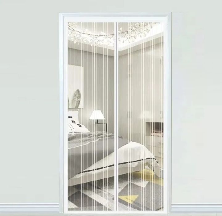 affordHUB - Anti Mosquito Net - Magnetic Mesh Screen - Hands-Free Curtain - Automatic Closing Door Mesh - Anti Insect Bug Fly Partition - Striped Door Curtain - Size 100x210cm