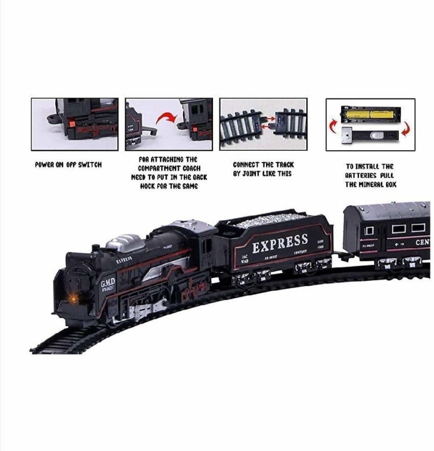 Century Express TrainSet For Kids Multicolor Black Train Battery Operated Plastic Toy TrainSet