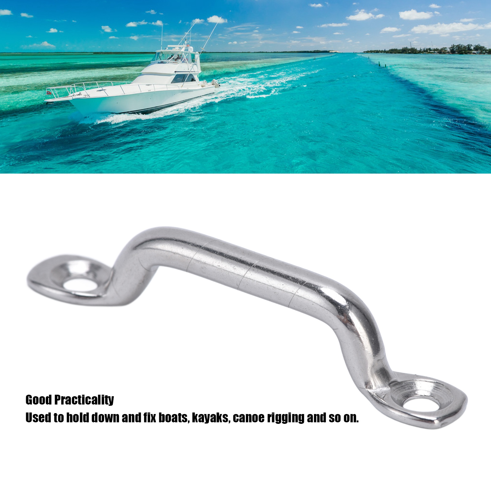 10Pcs Boat Top Pad Eye Deck Loop Tie Down 316 Stainless Steel Set Kit for Fixing Boat Top Pad Eye Eye Strap Pad Eye Top Pad Eye