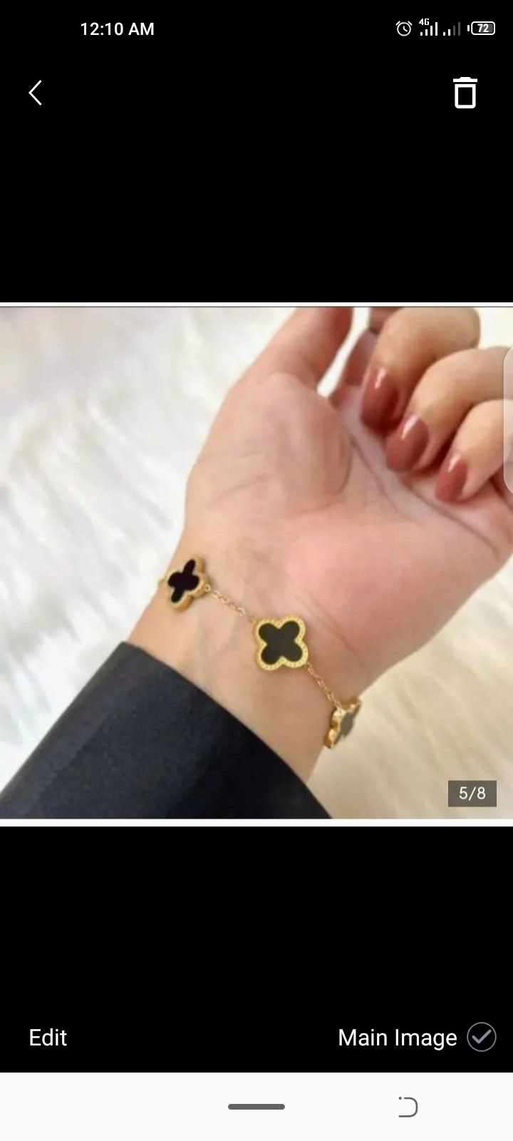 ​Luxury Black Four-Leaf Clover Bracelet for Women - Elegant Gold Plated Chain Clover Charm Wristlet Jewelry - Vintage Minimalist Bangle
