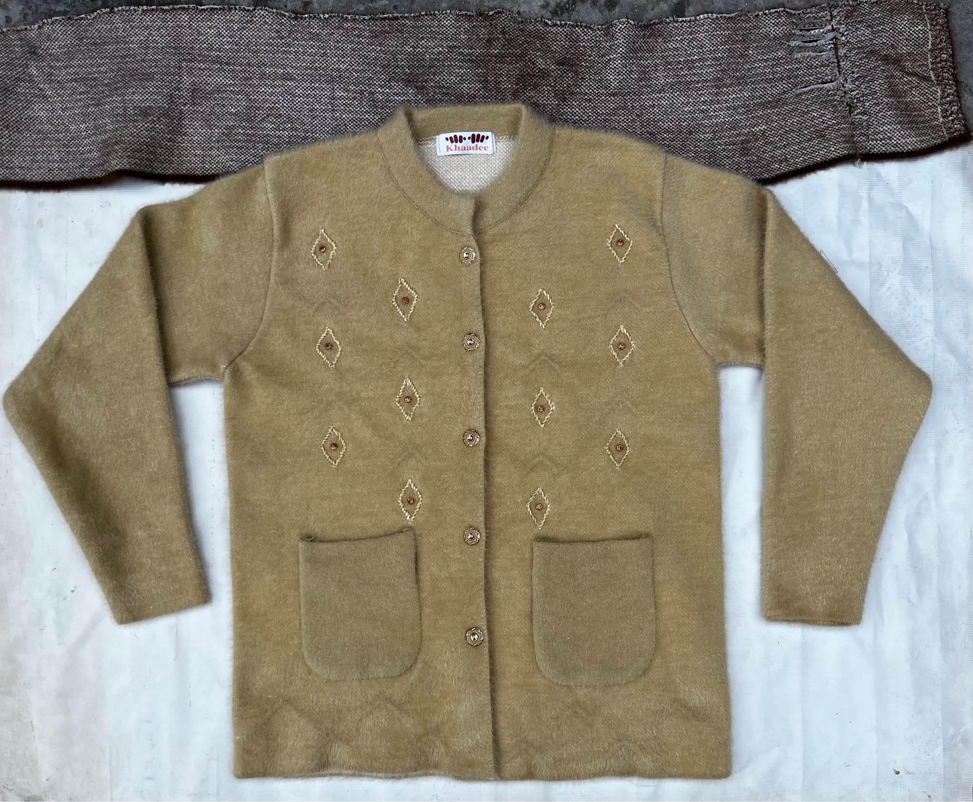 Women's Full Sleeve Wool Cardigan  Embroidered Soft and Warm Sweater