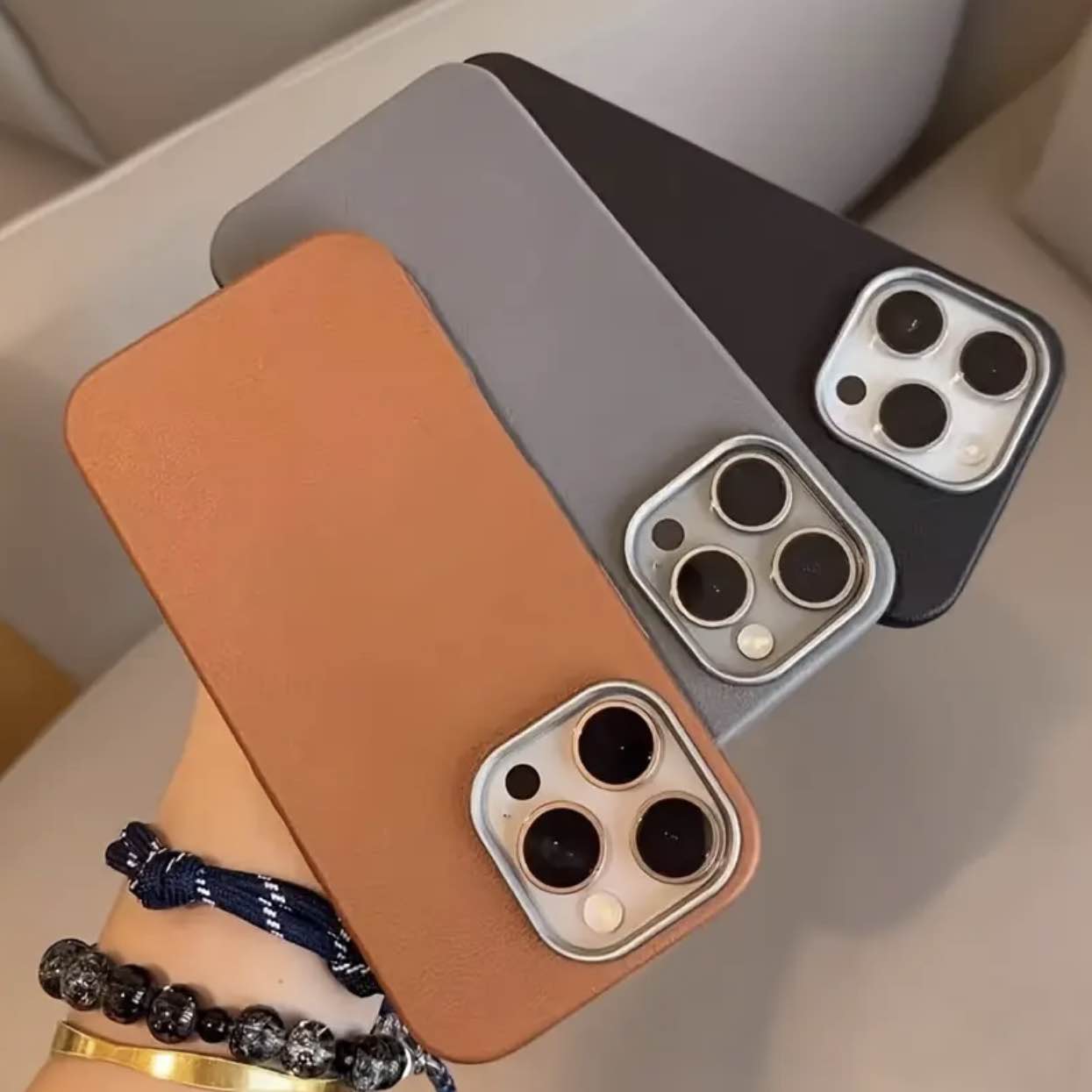 Luxury Leather Case With Camera Lens Protection Technology