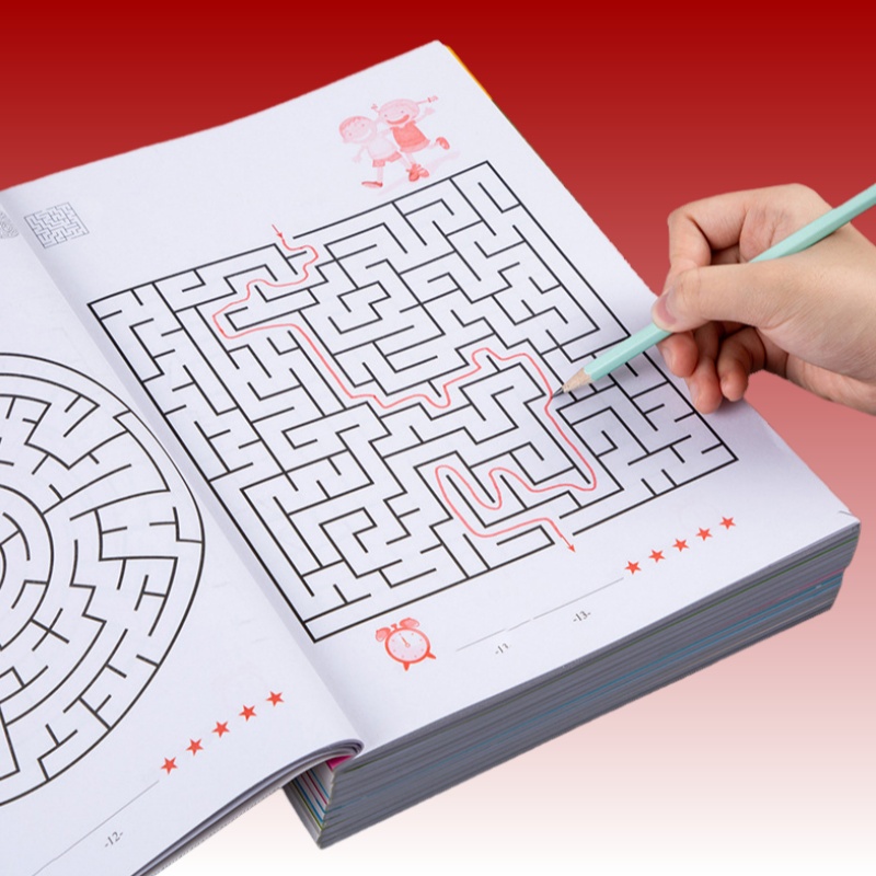 Maze Puzzle Book: Brain-Challenging Toy for Boys and Girls - Maze, Logic Games, and Concentration Exercises - Children's 