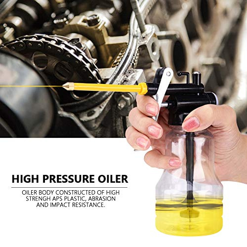 Oiler Lubricator Machine Oil Pump 200ml Transparent Plastic Bottle Pot Refueling Pot Injector Tool Grease Gun with 150mm Mouth