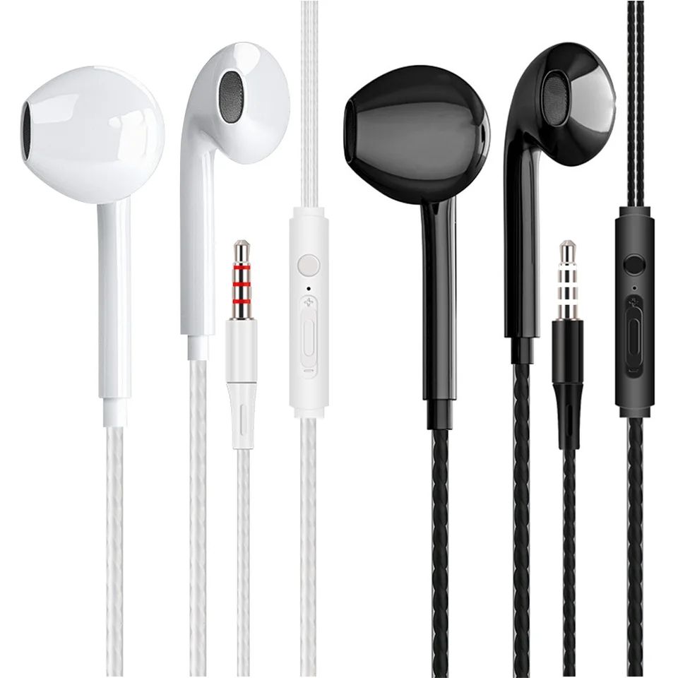 3.5mm Wired Earphones Bass Stereo Earbuds Gym Sports Headphones with Mic Stereo Headset for iPhone Samsung Xiaomi Huawei PC price in Pakistan
