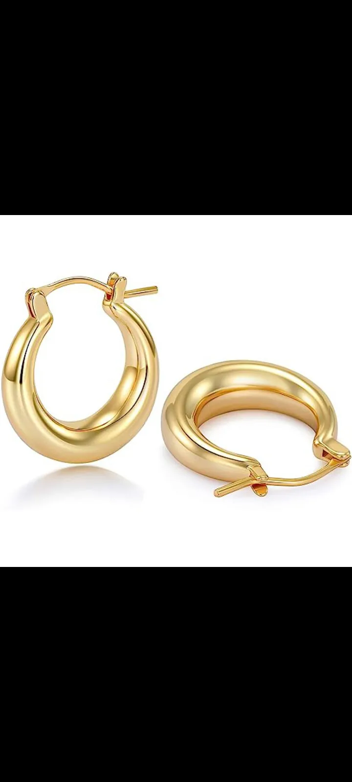 Trendy Golden Sterling Steel Hoop Earrings For Women and Girls, Round Hoop Earrings Gift For Her