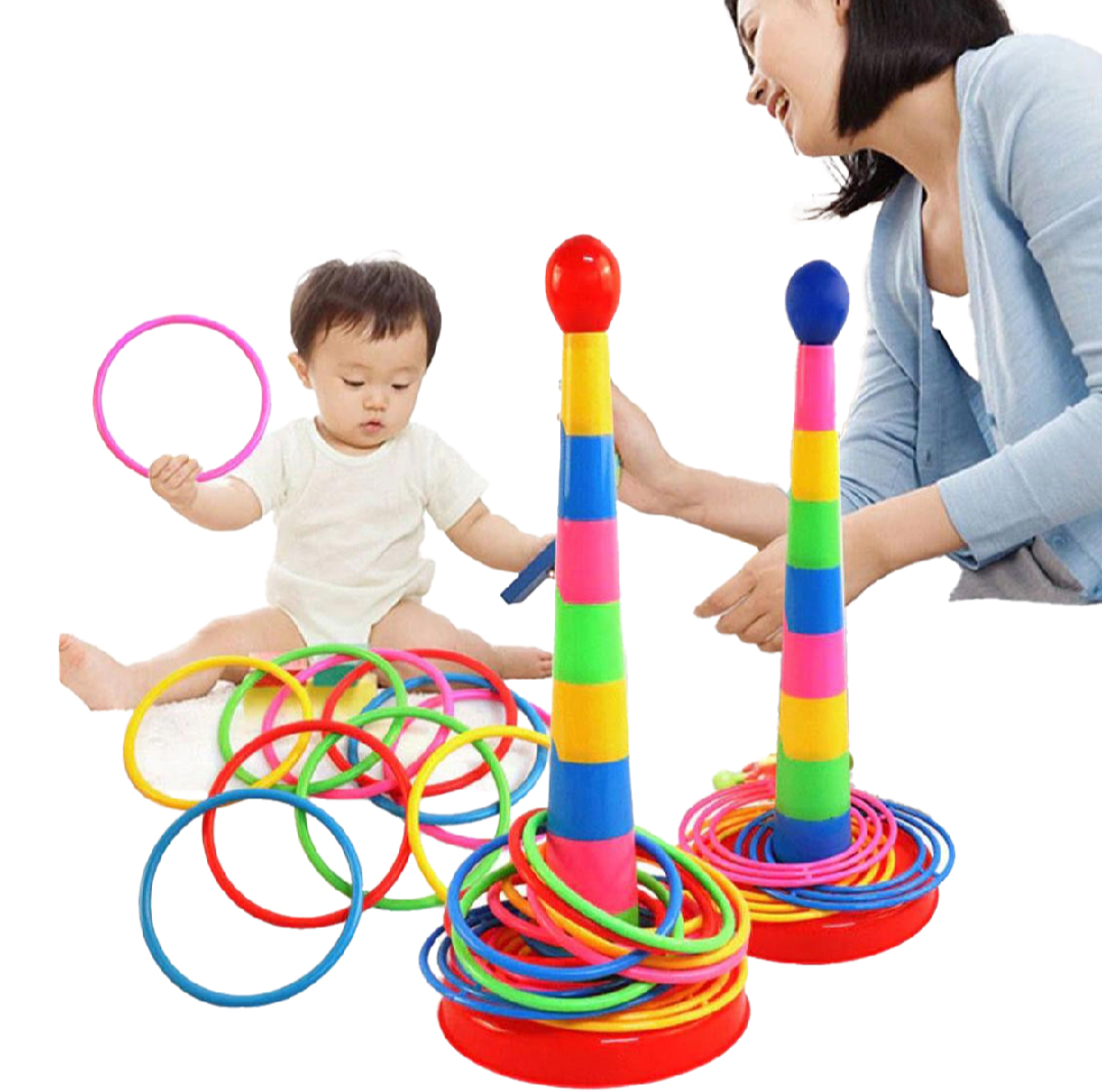 Ring Tower Quoits Ring Tower, Ring Toss Game  - Multicolor -