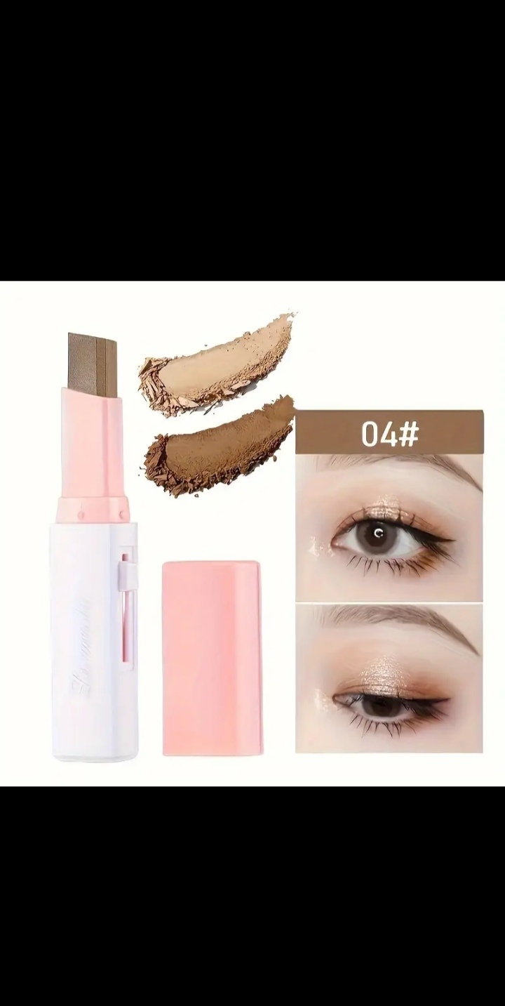 Eyeshadow Stick 2 In 1 Double Color Gradient Velvet Shadow Stick Eye Makeup Waterproof Lasting Shimmer Metallic Eyeshadow Makeup