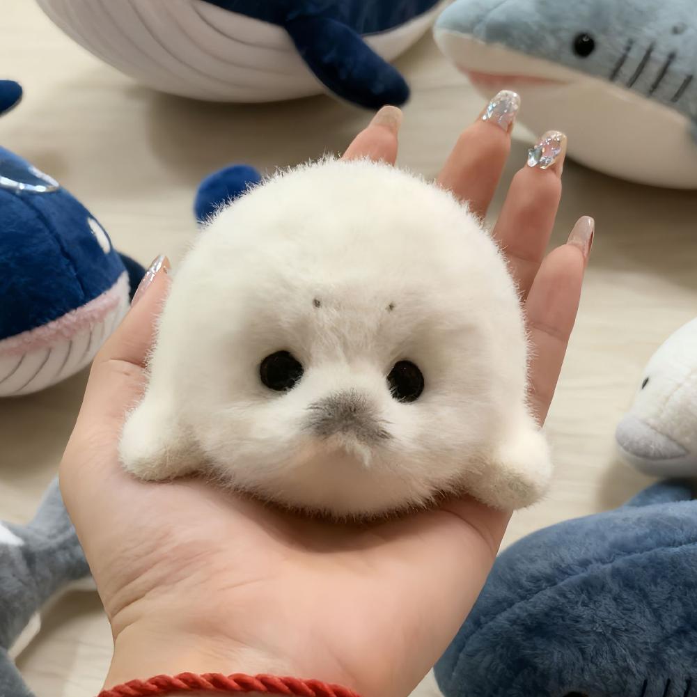 Mini Seal Plush Toy Soft Kawaii Seal Plush Animal Pendant Keychain Car Ornaments Fashion Stuffed Doll Keyring Accessories