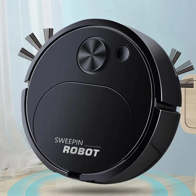 Smart USB Sweeping Robot Vacuum Cleaner 3-in-1 Wireless Mopping 1800Pa Powerful Cleaning for Home Office Floors