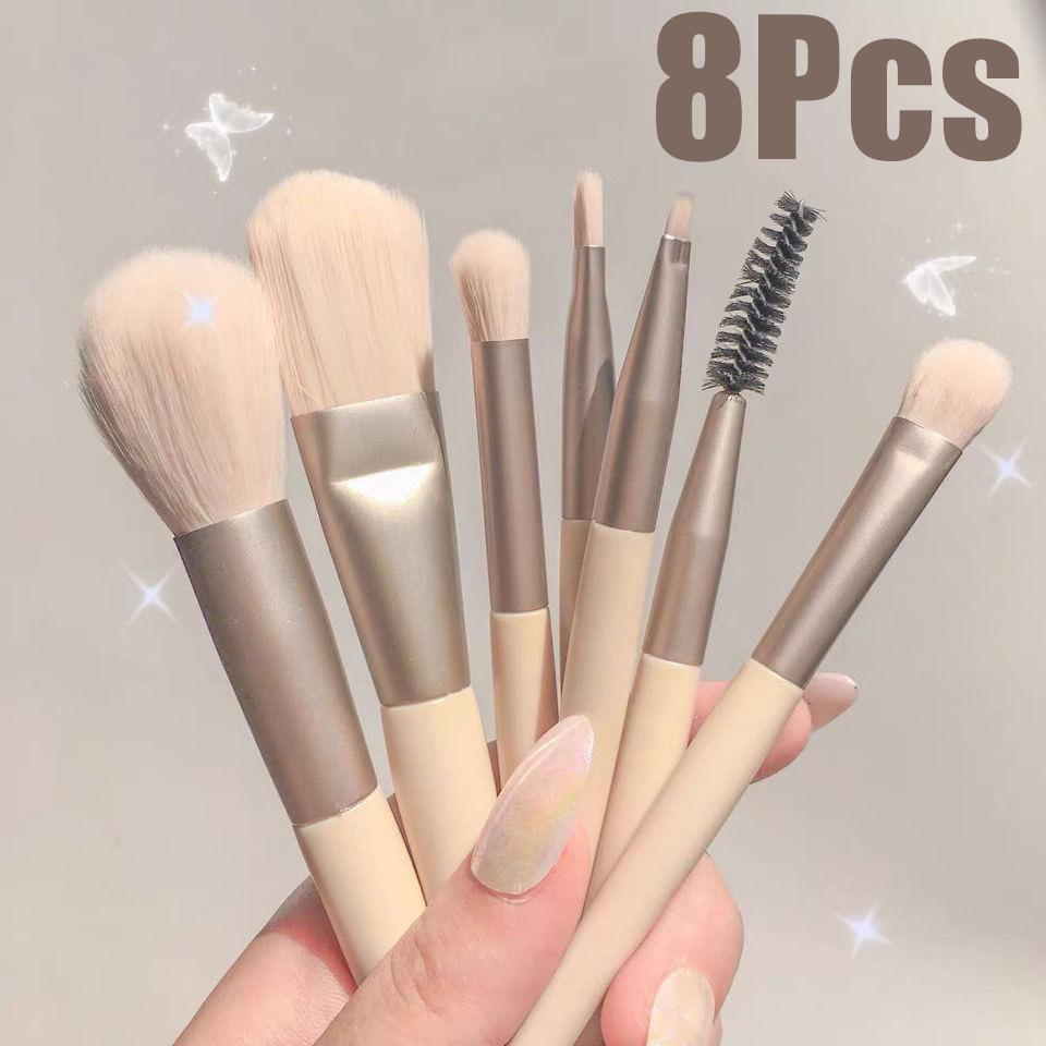 8 Pcs Mini Travel Portable Soft Makeup Brushes Set – Lightweight & Compact for Eyeshadow Blush & Contour Ultra-Soft Bristles & Travel-Friendly Design