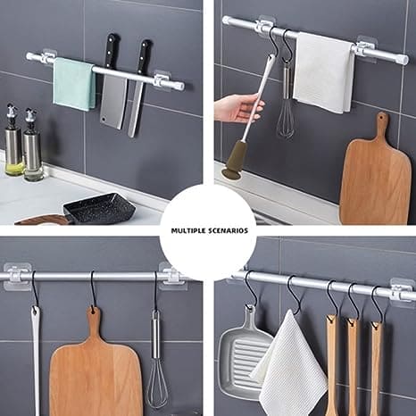 Pack of 2 Transparent PVC Adhesive Curtain Rod Hook