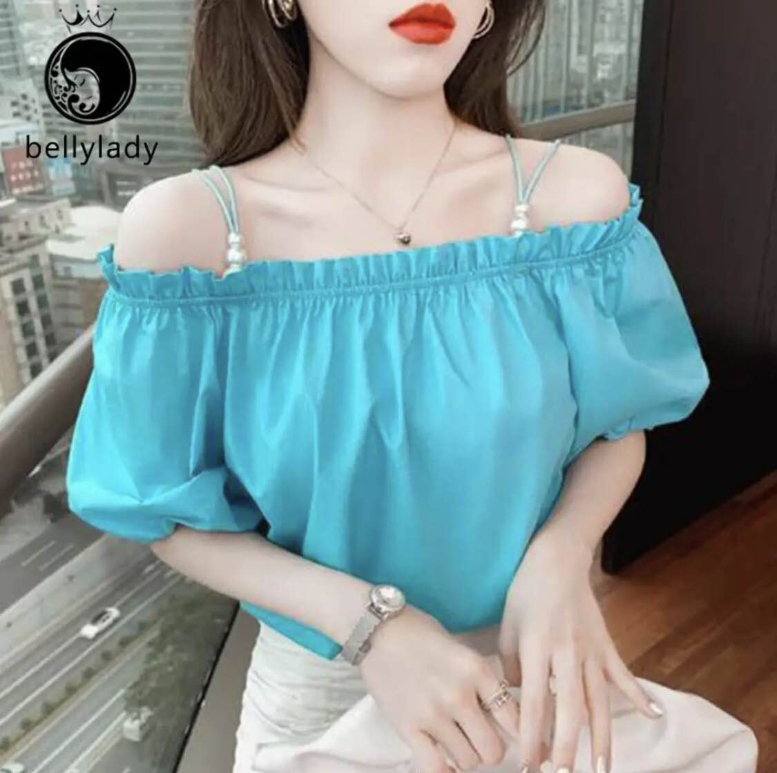 Women Shirt Cotton Off Shoulder Short Sleeves Tops For women Sweet Summer Floral Printing Shirts