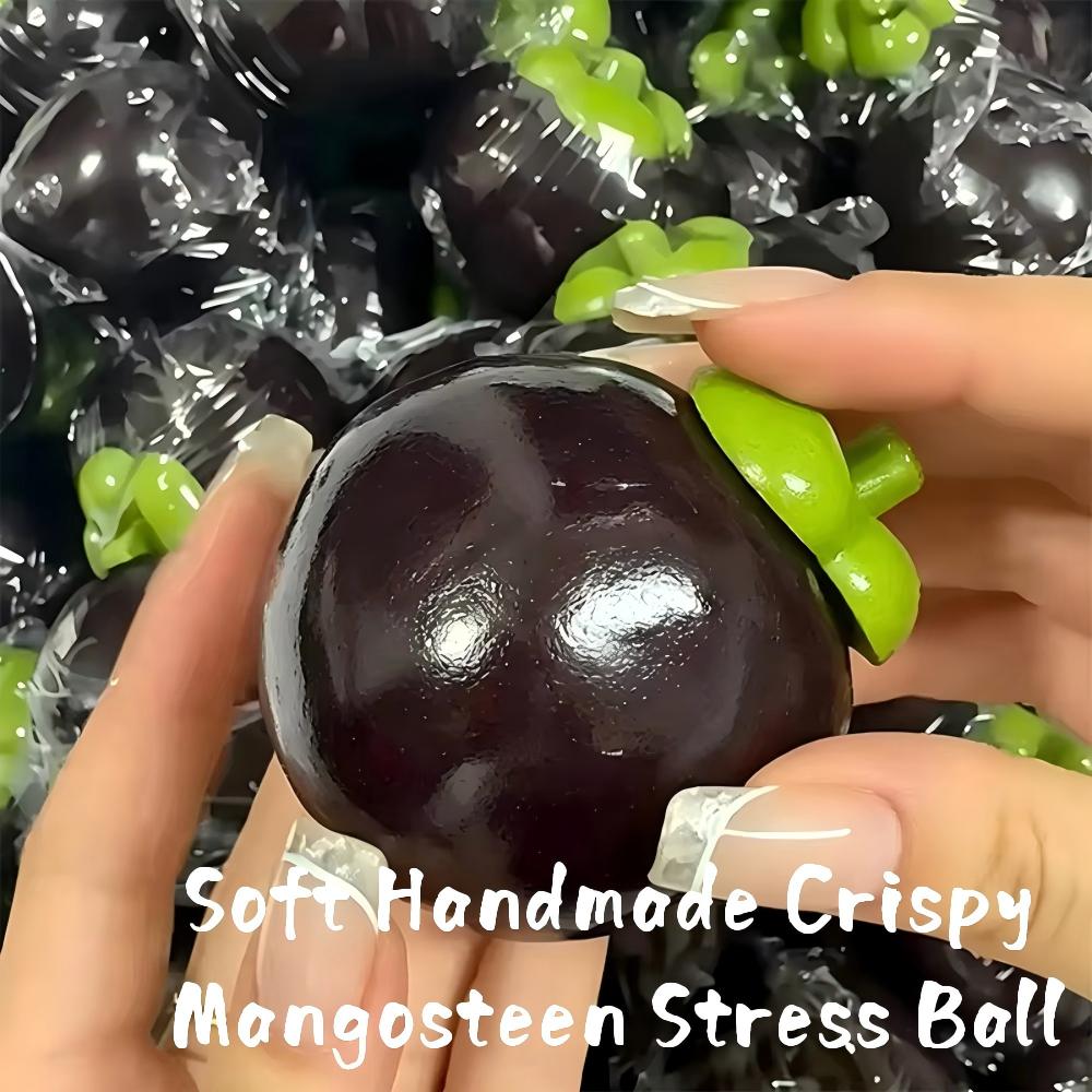 Simulated Mangosteen Squishy Fruit Squeeze Ball Handmade Glitter Pinch Happy Petal Building Blocks Toy  Stress Relief Relax