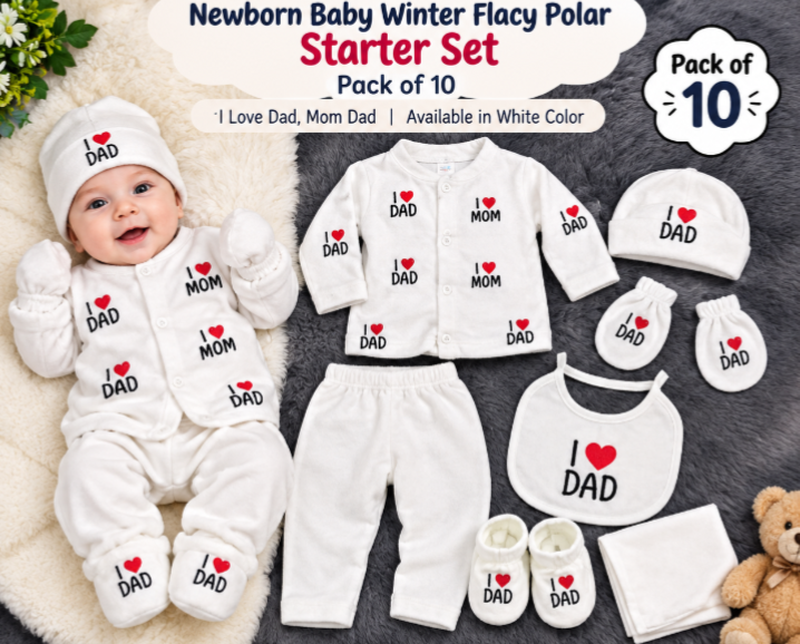 pack of 10 new born baby fleece stater set/ new born baby pack of 10 winter stater set