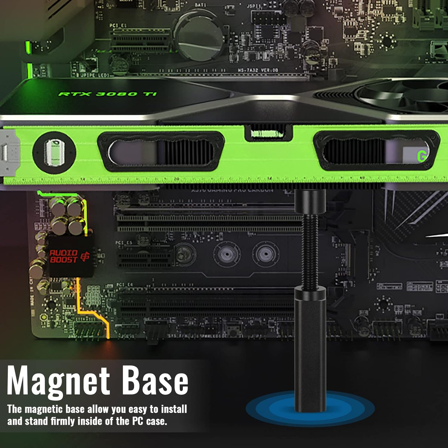 GPU Support Bracket Stand GPU Cable Management 4.73" GPU Support PC Graphics Card Support GPU Stand Anti GPU Sag Bracket Video Card Anti Sag GPU Holder Mini GPU Mount for Prevent Universal Graphics Card Stand - Adjustable Height