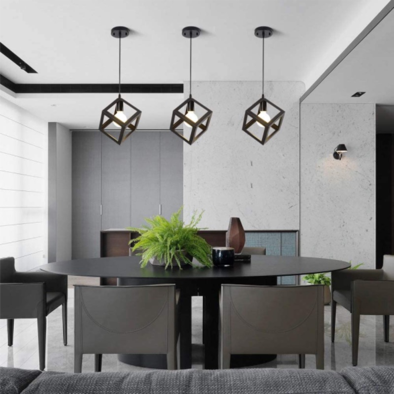 New Square Cube Hanging Light , Ceiling Light , Ceiling Lamp, Pendant Lamp, Pendant Light For Home, Office, TV Lounge, Bed Room, Led Light, Led Bulb, Filament Bulb (BULB NOT INCLUDED)