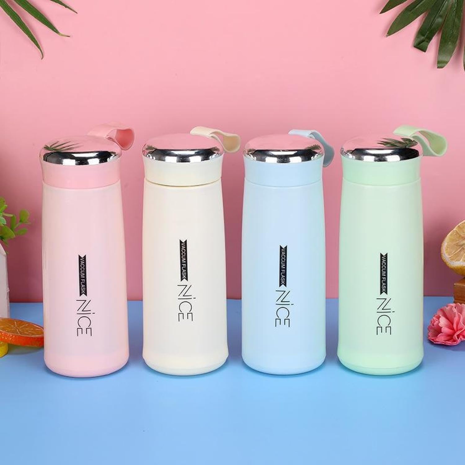 Nice Water Bottle, 400ml Glass Bottle with Silicone Plastic Shell, Leak Proof, BPA Free | Glass Inner Liner | Ideal for School or College | (Pack of 1)(Random Color)