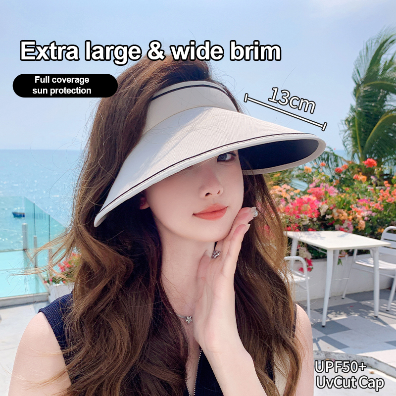 Uv Protection Sun Visor Hat For Women Wide Brim Foldable Beach Cap Cycling Hiking Beach Cycling Outdoor Travel Hat